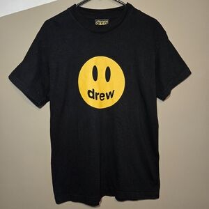 Drew House Mascot Smiley Tee Black Medium USA Made Justin Bieber Unisex Cotton